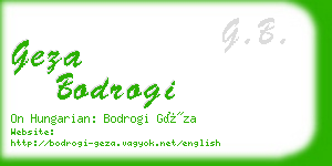 geza bodrogi business card